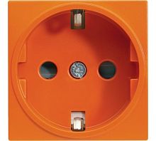 Лицевая панель электрической розетки Mosaic 45x45, нем. ст., 2K+3, со шторками, оранжевая | код NM-EL45x45/T-OR | NEWMAX