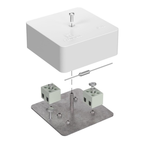 Коробка огнестойкая для кабель-канала 40-0450-FR1.5-4-П Е15-Е120 с термопредохранителем RAL9003 75х75х30 (87 шт/кор) Промрукав | код 40-0450-FR1.5-4-П | ПРОМРУКАВ