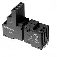 Розетка с винтовыми клеммами (с зажимной клетью) для реле 55.32, 55.34, таймера 85.02, 85.04, применяются модули 86.00, 99.02, в комплекте металлическая клипса 094.71, версия: черный цвет (заказ минимум/кратно 1000шт) | код 94040SMA | FINDE