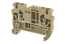 Клемма проходная пружинная 2,5 мм2, на 2 подключения, хаки SQ2.5-KHAKHI | код 2102010006 | Elmex