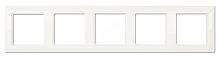 Рамка 5-местная для вертикальной и горизонтальной установки. Серия- Eco Profi. Материал- термопласт. Цвет- белый | код EP485WW | JUNG