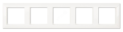 Рамка 5-местная для вертикальной и горизонтальной установки. Серия- Eco Profi. Материал- термопласт. Цвет- белый | код EP485WW | JUNG