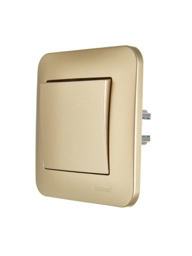Выключатель 1-кл. 1п СП ASTI 10А IP20 в сборе золото. LEZARD 7081-3636-100 фото 3