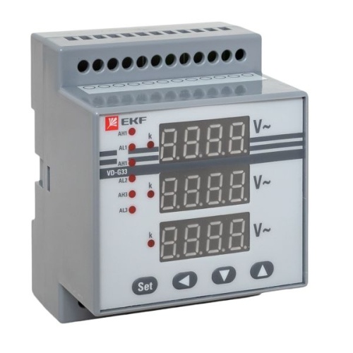 VD-G33 Вольтметр цифровой на DIN трехфазный PROxima (без поверки | код vd-g33 | EKF фото 2