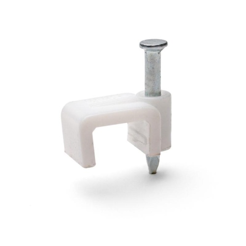 Скоба пластиковая с гвоздем плоск. СПП 10 (25шт.) (Fortisflex) | код 49454 | Fortisflex