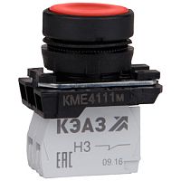 Кнопка КМЕ4502м-красный-0но+2нз-цилиндр-IP54-КЭАЗ | код 354368 | КЭАЗ