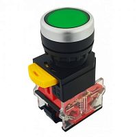 Кнопка ABLFS-22 зеленый d22мм неон/220В 1з+1р (ANDELI) | код ADL10-024 | ANDELI