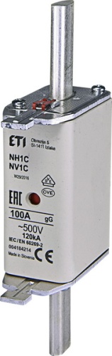 Предохранитель NH-1C/gG 100A 500V KOMBI | код 004184214 | ETI