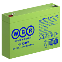WBR HR634W Аккумуляторная батарея для ИБП, напряжение: 6В, ёмкость: 9Ач, клеммы типа: F1 или F2, Размеры ВШГ: 100x65x151мм, вес: 1,3кг. Срок службы: 8 лет. | код WBR HR634W | WBR