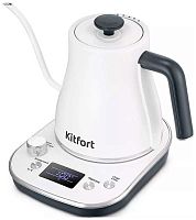 Чайник электрический Kitfort КТ-6684 0.8л. 1200Вт белый корпус: нерж.сталь/пластик | код 2032295 | KITFORT