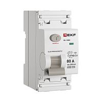 Выключатель дифференциального тока ВД-100N 2P 80А 300мА A эл-мех 6кА PROXIMA EKF | код E1026MA80300 | EKF