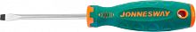 D71S6100 Отвертка стержневая шлицевая ANTI-SLIP GRIP, SL6.5х100 мм | код D71S6100 | JONNESWAY