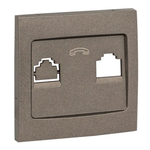 Валенсия лицевая панель розетки Phone 1-местная графит PROxima | код EST01-L-034-60 | EKF фото 2