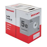 Кабель витая пара UTP 2PR 24AWG CAT5e бухта серый (01-0023) | Rexant