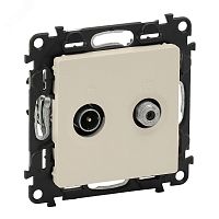 Valena LIFE Розетка оконечная TV-SAT 10дБ 5-862МГц/950-2400 МГц с лицевой панелью слоновая кость | код 753562 | Legrand