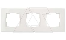 Rita - Рамка 3 поста, горизонтальный монтаж, белая | код 2220-800-1301 | Mutlusan