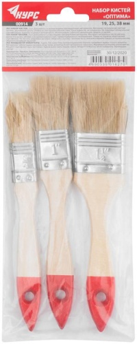 Набор кистей "Оптима" 19; 25; 38мм (3 предмета) КУРС 00914 фото 3
