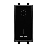 Выключатель двухполюсный одноклавишный модульный, Avanti, Черный квадрат, 1 модуль | код 4402221 | DKC