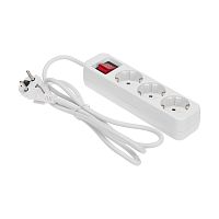 Удлинитель STANDARD 3 гнезда, 1,5м, 3х1,0мм?, с/з, с выключателем, белый REXANT | код 13-4012 | REXANT