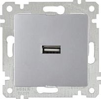 Rita - Розетка 1xUSB Type A, нерж. сталь | код 2200-448-0182 | Mutlusan