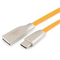 Кабель USB 2.0 Cablexpert CC-G-USBC01O-1M, AM/Type-C, серия Gold, длина 1м, оранжевый, блистер | код CC-G-USBC01O-1M | Cablexpert