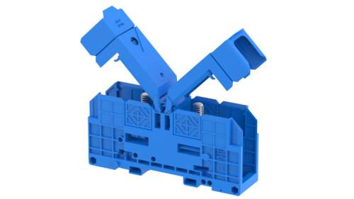 Клемма проходная болтовая 300 мм2, на высокие токи, на 2 подключения, с защитными крышками, синяя SPT300XL-BLUE | код 4316450001 | Elmex Клемма проходная болтовая 300 мм2, на высокие токи, на 2 подключения, с защитными крышками, синяя SPT300XL-BLUE | код 4316450001 | Elmex