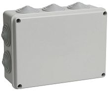 коробка КМ41244 распаячная для о/п 190х140х70 мм² IP55 (RAL7035, 10 гермовводов) | код. UKO11-190-140-070-K41-55 | IEK