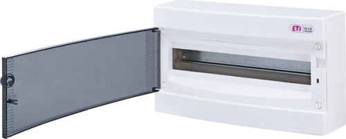 Щит наружн. распределительный ECT 18PT (18мод.прозр.дверь), пластик | код 001101002 | ETI