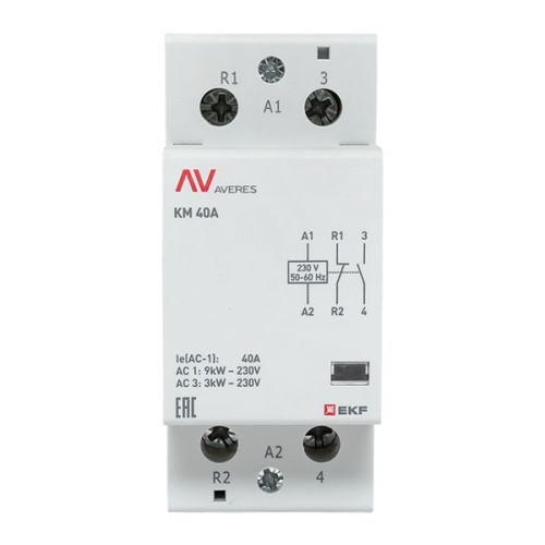 Контактор модульный КМ 40А 1NC+1NO 230VAC (2 мод.) AVERES EKF | код km-av-2-40-11-230V | EKF фото 4