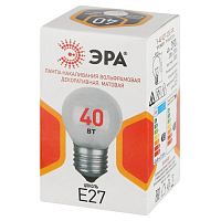 Лампа накаливания P45 40Вт шар матовая E27/E27 230В Эра Б0066392