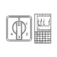 800 263, CS025109S, Многоступенчатые переключатели - 1 полюс, 0-4 25 A 60градус. | код 0.0.0.8.00263 | KLEMSAN