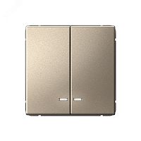 Выключатель 2-кл. ArtGallery (сх. 5а) 10AX с подсветкой механизм шампань | код GAL000553 | Systeme Electric