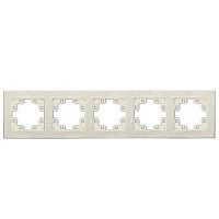 Рамка фактурная 5 постов универсальная UNIVersal Афина слоновая кость (ivory) (еврослот) | код A11042-I | Universal