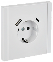 FORTE&PIANO Роз. з/к/ш в/к 16А USB A+C 18Вт FP247 бел. IEK | код FP-R14-16-U22-018-K01 | IEK