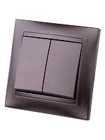 Выключатель 2-х кл. 10А шоколад Лама TDM | код SQ1815-0502 | TDM