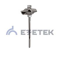 Держатель-зажим соединительный круглого проводника 8-10 мм для деревянного фасада, оцинкованная сталь | код 74055 | ЕЗЕТЕК