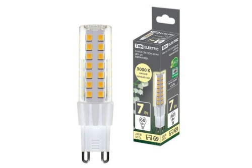 Лампа светодиодная G9-7 Вт-230 В-3000 К, SMD, 17,5x65,5 мм TDM | код SQ0340-0225 | TDM