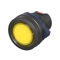 Головка кнопки плоская прозрачная без фиксации, желтая | код M22P-FMLYP | DKC