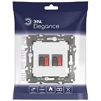Розетка Elegance 14-3112-01М аудио двойная, белый матовый | код Б0065772 | ЭРА
