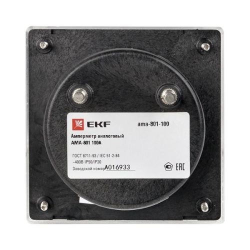 Амперметр AMA-801 аналоговый на панель (80х80) круглый вырез 100А трансф, подкл, | код ama-801-100 | EKF фото 5