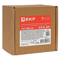 Рубильник 63A 4P c рукояткой управления для прямой установки TwinBlock EKF | код tb-63-4p-f | EKF