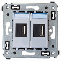 USB зарядное устройство в стену, Avanti, Закаленная сталь, 2.1 А | код 4404543 | DKC