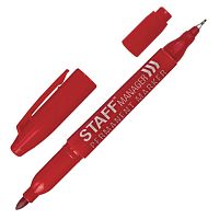 Маркер перманентный двусторонний STAFF Manager PM-625, КРАСНЫЙ, наконечники 0,8 мм/2,2 мм, 151627 | код 151627 | STAFF