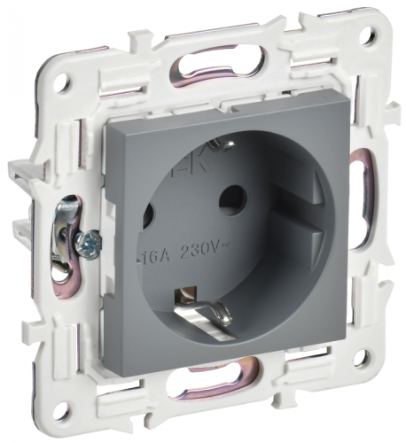 SKANDY Роз. с з/к/ш 16А б/к SK-R06Gr сер. IEK | код SK-R14-16-1-K03 | IEK