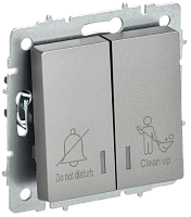 BRITE Выключ. 2-кл. с инд. отел. 10А ВС10-2-9-БрС сталь IEK | код BR-V20-2-10-K46 | IEK