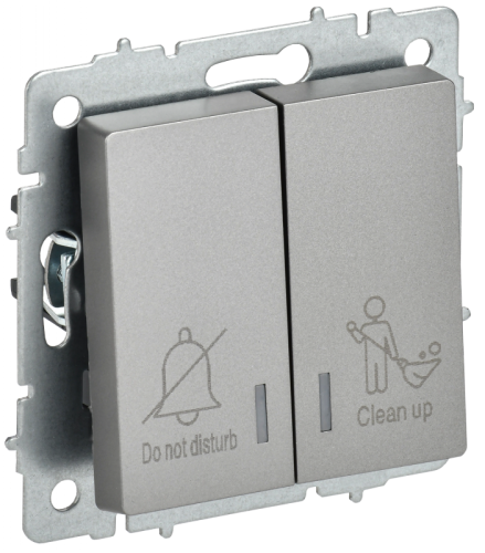 BRITE Выключ. 2-кл. с инд. отел. 10А ВС10-2-9-БрС сталь IEK | код BR-V20-2-10-K46 | IEK