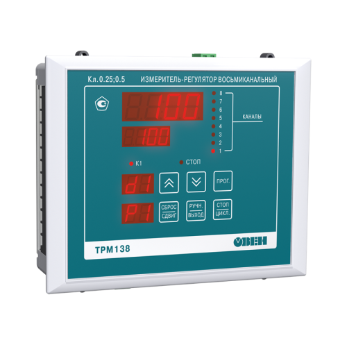 Измеритель-регулятор универсальный восьмиканальный ТРМ138-ТТТТТТРР.Щ7 | код 134422 | ОВЕН Измеритель-регулятор универсальный восьмиканальный ТРМ138-ТТТТТТРР.Щ7 | код 134422 | ОВЕН