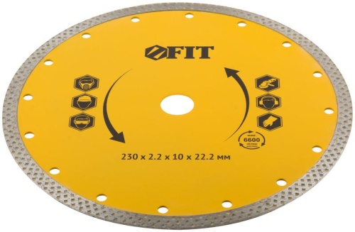 Диск отрезной алмазный универс. 230х2.2х10х22.2мм сухая и влажная резка FIT 37535 фото 2