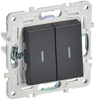 SKANDY Выключ. 2-кл. с инд. 10А SK-V09T титан IEK | код SK-V20-1-10-K48 | IEK