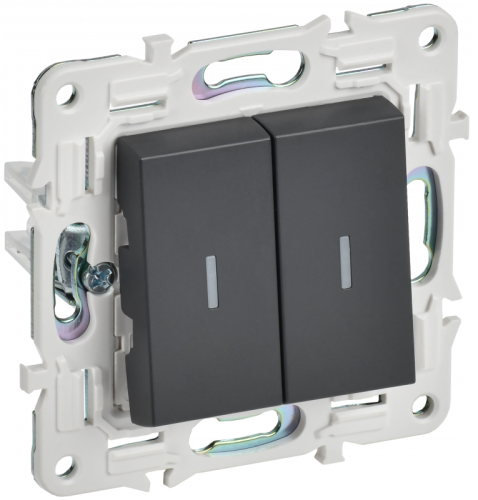 SKANDY Выключ. 2-кл. с инд. 10А SK-V09T титан IEK | код SK-V20-1-10-K48 | IEK